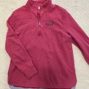 Vineyard Vines Vibrant Pink Quilted Pullover